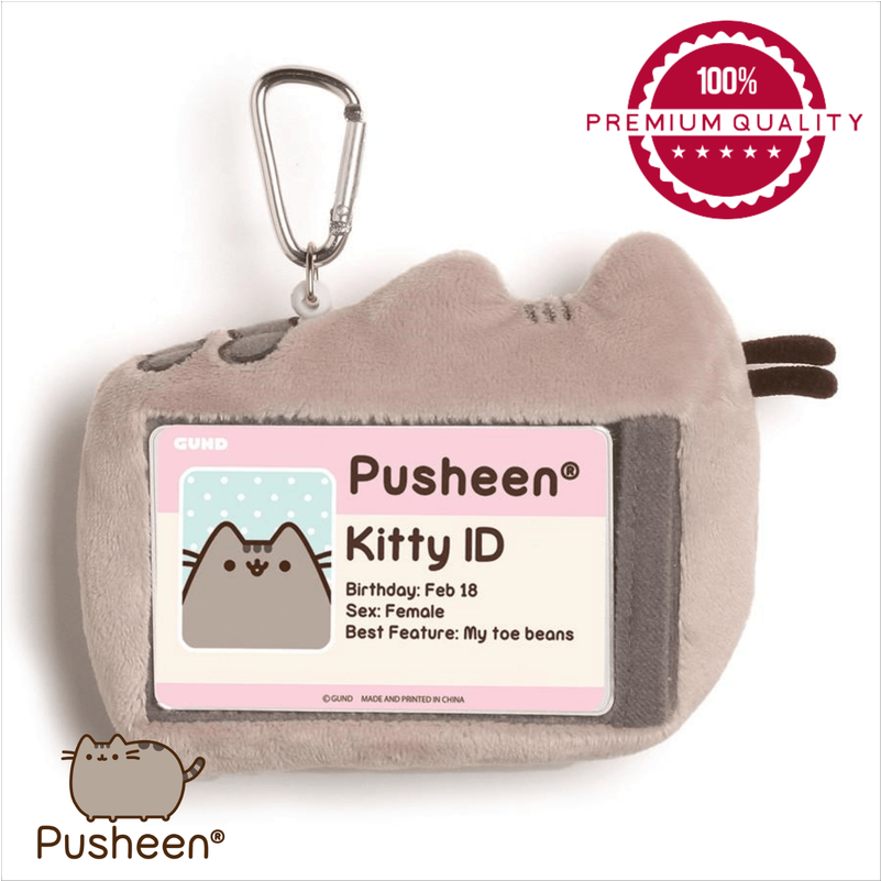 Gund Pusheen Grey Id Case Gund Pusheen Grey Id Case - Pusheen 5" Plush Clip-on Id Case: Grey (915x800), Png Download