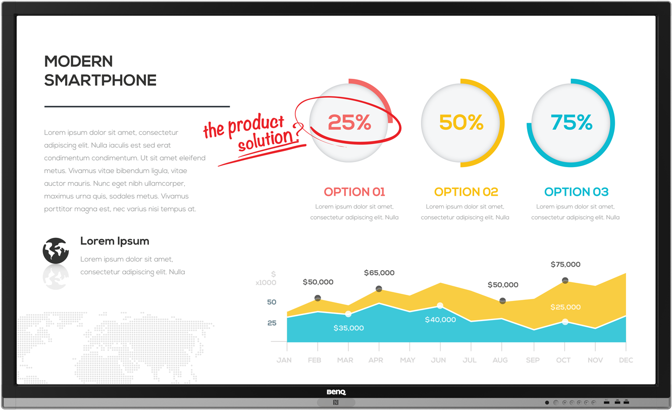 Benq 65'' Corporate Interactive Flat Panel Display - Benq (1670x1670), Png Download