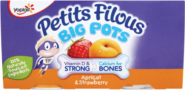 Yoplait Petits Filous Big Pots Apricot Strawberry 4 - Petits Filous Big Pots (800x800), Png Download