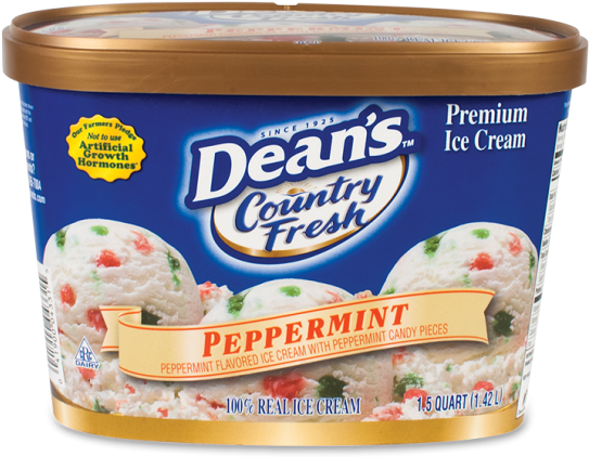 Dean's Country Fresh Premium Peppermint Ice Cream-seasonal - Deans Country Fresh Ice Cream, Premium, Vanilla Bean (547x900), Png Download
