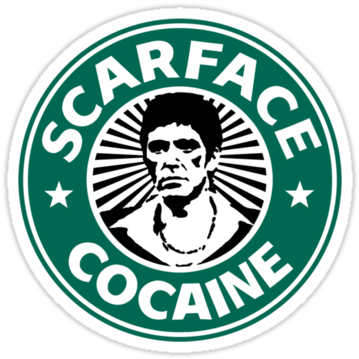 Cocaine, Scarface, And Starbucks Image - Starbucks Logo Png (375x360), Png Download