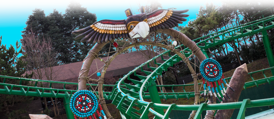 Download Shaman Gardaland Clipart Roller Coaster Shaman - Shaman Gardaland (900x393), Png Download