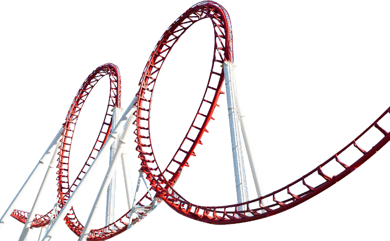 Download Red And White Roller Coaster - Full Size PNG Image - PNGkit
