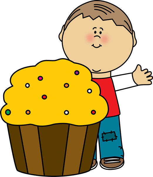 Boy With Cupcake Clipart (521x600), Png Download
