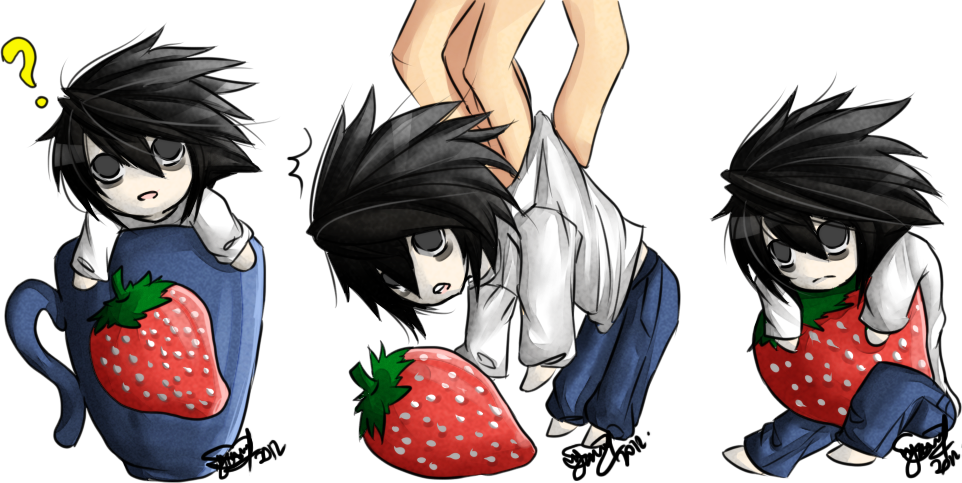 Znalezione Obrazy Dla Zapytania Death Note L Cake - Chibi L Death Note (962x483), Png Download