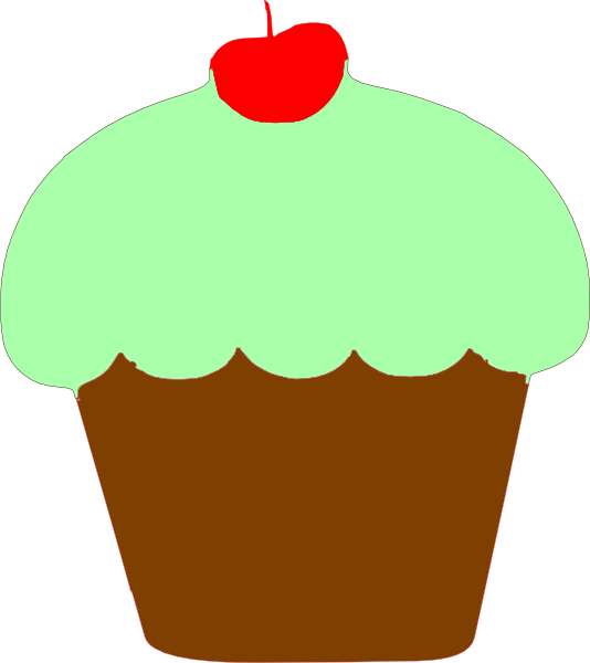 Orange Birthday Cupcake Clip Art - Cupcake Mint Clipart (534x600), Png Download