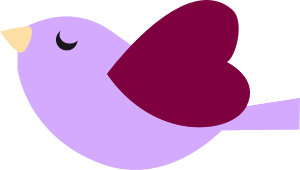 Bird Purple Windows - Cute Birds Clip Art (600x341), Png Download