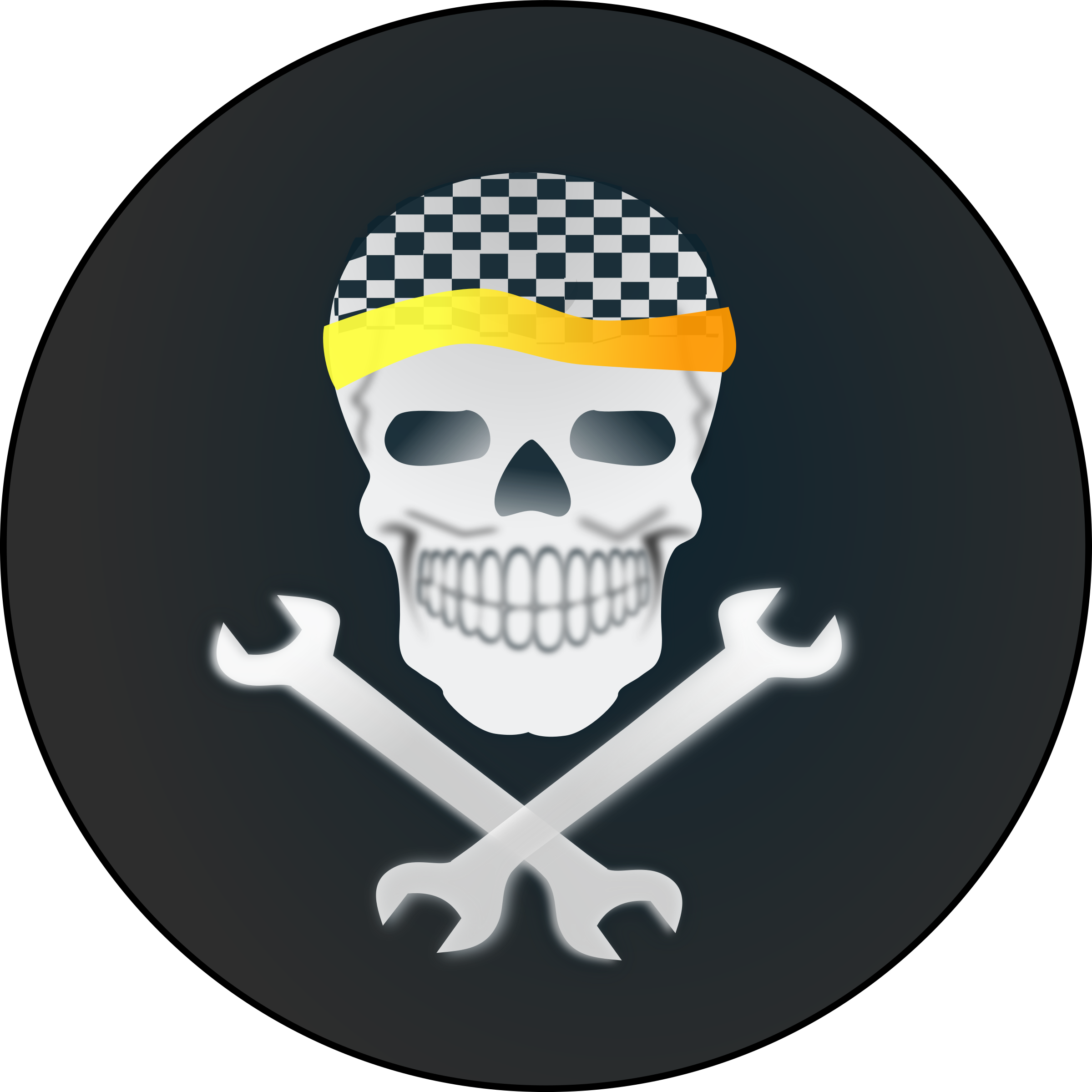 And Cross Wrenches Big Image Png - Skull And Tools Large Wall Clock (2400x2400), Png Download