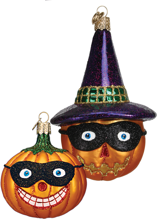 Masked Jack O'lantern Ornament - Jack-o'-lantern (387x387), Png Download