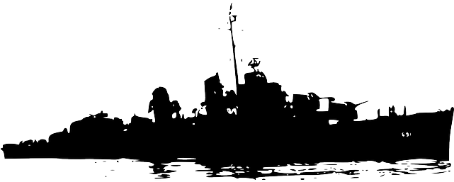 War Ship, Silhouette, Ship, War - World War 1: World War I In 50 Events: From The Very (640x320), Png Download