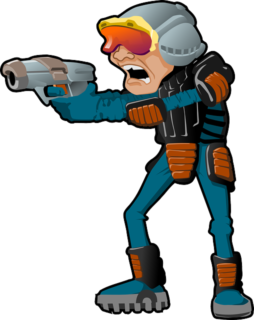 Man, Gun, Helmet, Police, Weapon, Futuristic, Cyber - Space Police Png (508x640), Png Download