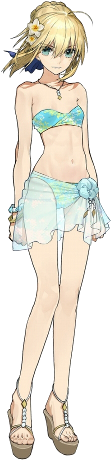 Artoria's Resort Vacation - Anime (730x979), Png Download