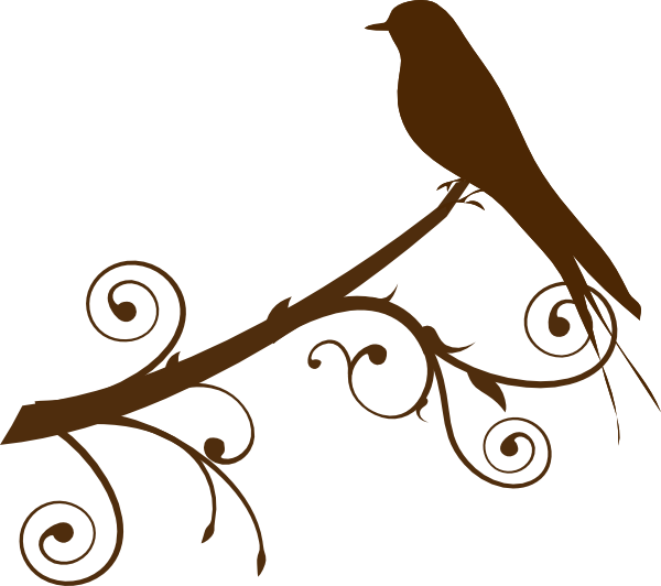 Free Vector Mockingbird Clip Art - Bird On Branch Clip Art (600x532), Png Download