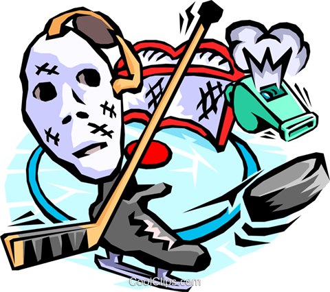 Hockey, Goalie Mask, Stick, Whistle Royalty Free Vector - Hockey Pool Clipart (480x426), Png Download