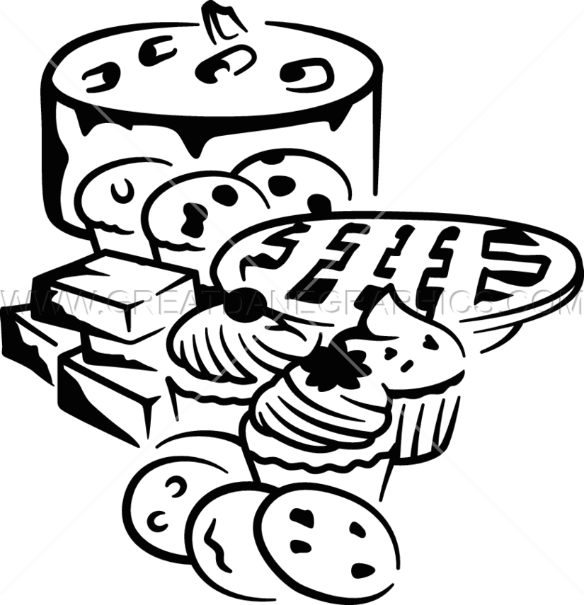 Product Drawing Bakery - Bakery Black And White Png (825x855), Png Download