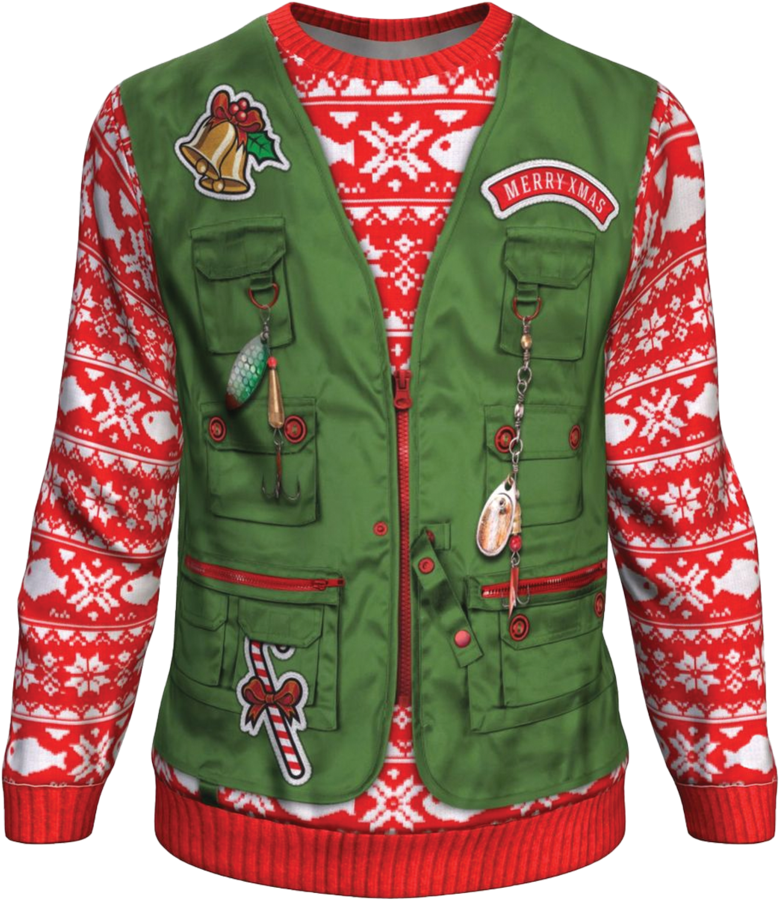 Fishmas Christmas Ugly Sweater - Christmas Jumper (1024x968), Png Download