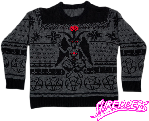 Christmas Baphomet Sweater - Satanic Holiday Sweater (684x560), Png Download