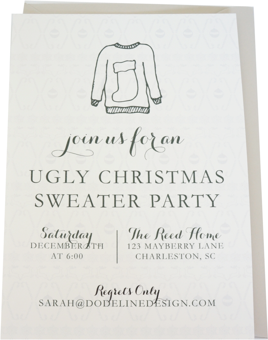 Ugly Sweater Party Invitation Holiday Christmas Party - Christmas Jumper (1250x1250), Png Download