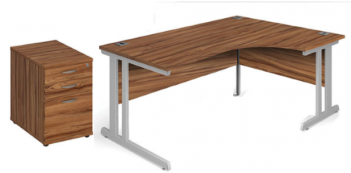 Aspire Ergonomic Office Desk And Pedestal Bundle - Desk (350x350), Png Download