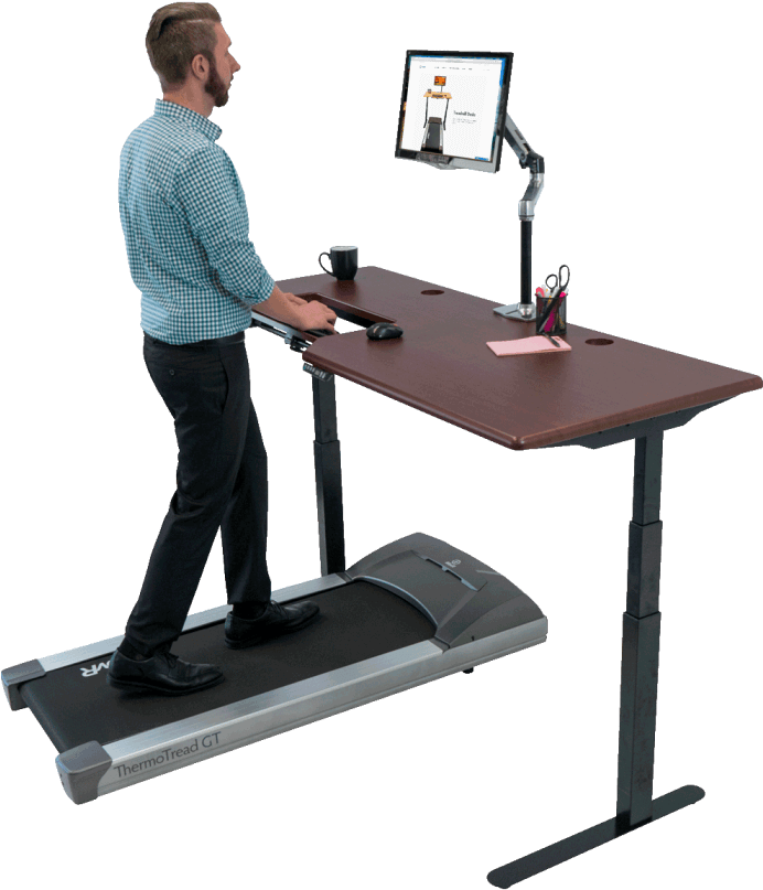 Engineered For The Office Treadmill Desk - Treadmill Office Desk (717x840), Png Download
