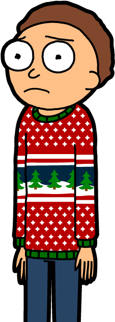 Christmas Sweater Morty - Vindicator Morty (300x650), Png Download