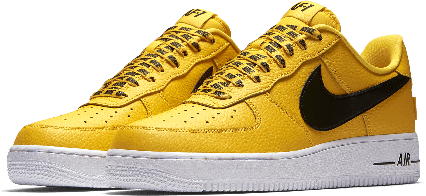 Love For The - Nike Air Force 1 Yellow And Black (1454x702), Png Download