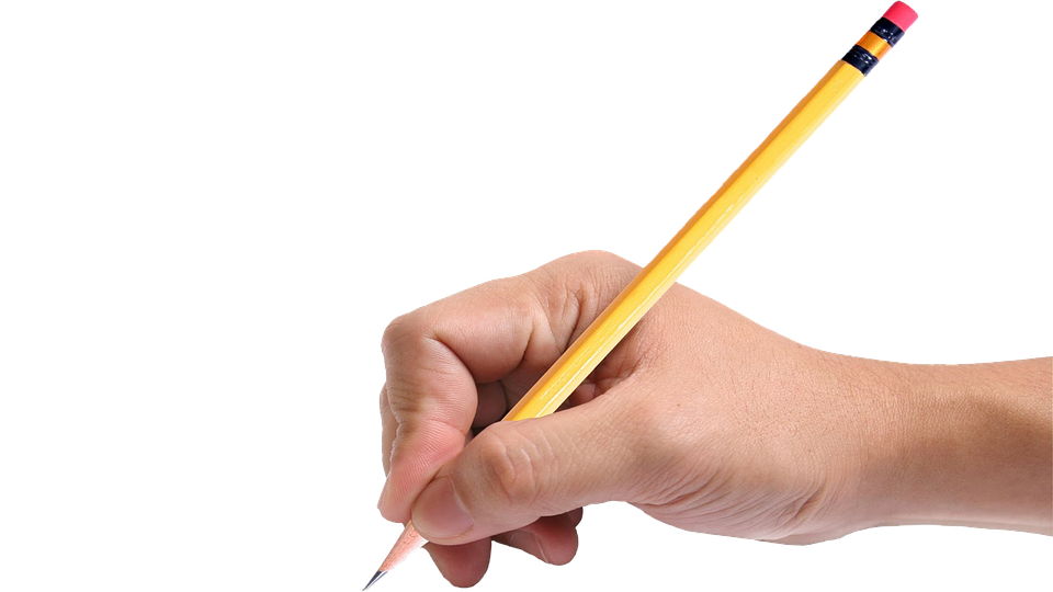 Mano Con Lapiz Png - Transparent Hand Holding A Pencil (960x540), Png Download