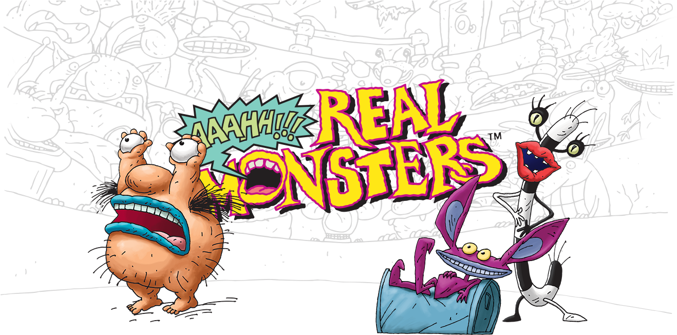 Aaahh Real Monsters - Cartoon (1800x675), Png Download