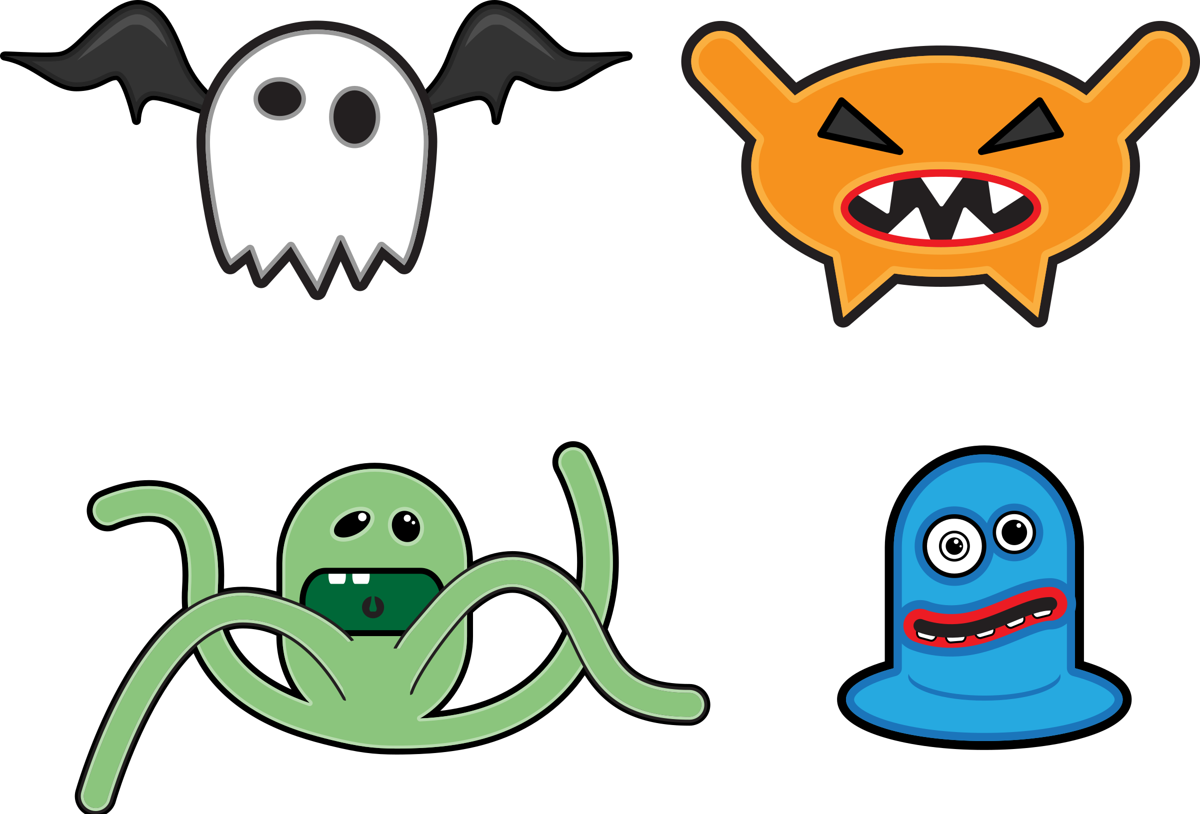 This Free Icons Png Design Of Cartoon Monsters (2400x1629), Png Download