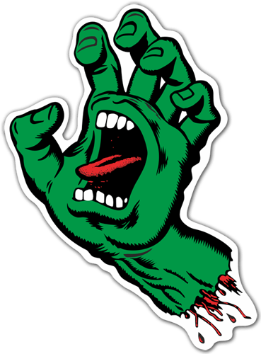 Stickers Skate Png - Santa Cruz Screaming Hand (369x500), Png Download