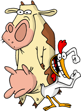 Desenho A Vaca E O Frango (396x480), Png Download