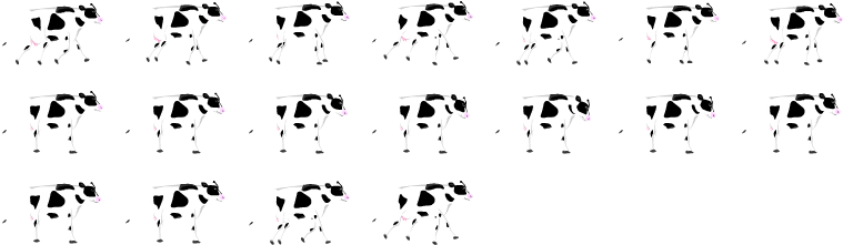 Vaca - Cow Run Cycle (777x243), Png Download