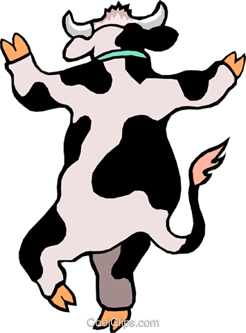 Caricatura De Vaca Libres De Derechos Ilustraciones - Dancing Cow (355x480), Png Download