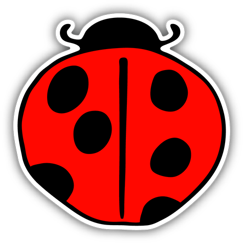 Ladybug Mini Sticker - Drawing (500x500), Png Download