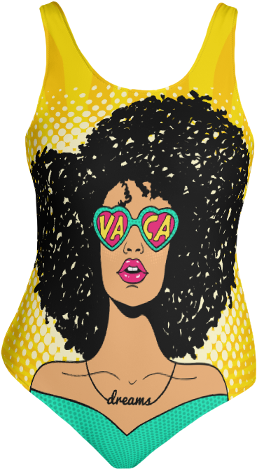 Image Of Vaca Dreams Swimsuit - Illustration (1000x1000), Png Download