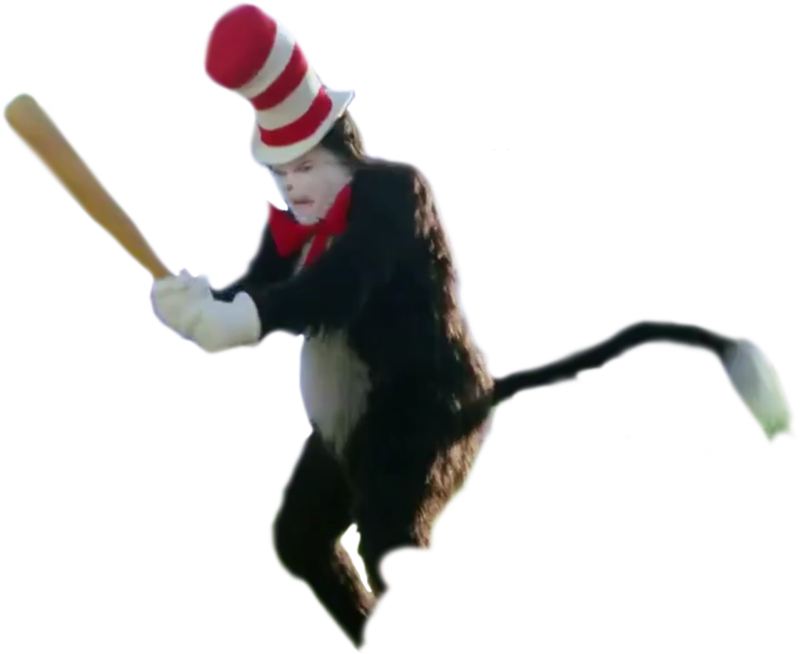 Cat In The Hat Bat Png Clip Library Library - Mike Myers Cat In The Hat Bat (1122x917), Png Download