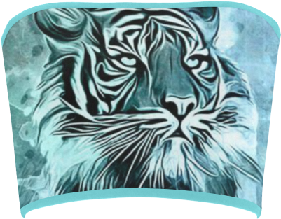 Watercolor Tiger Bandeau Top - Watercolor Painting (500x500), Png Download