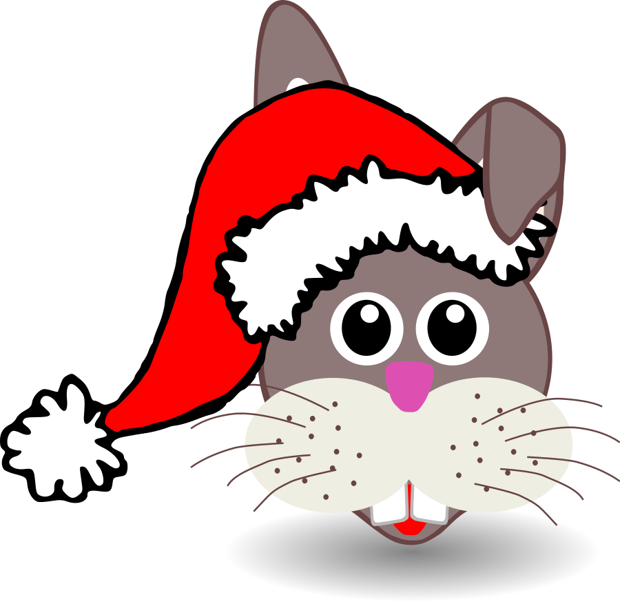 How To Set Use Funny Bunny Face With Santa Claus Hat (900x873), Png Download