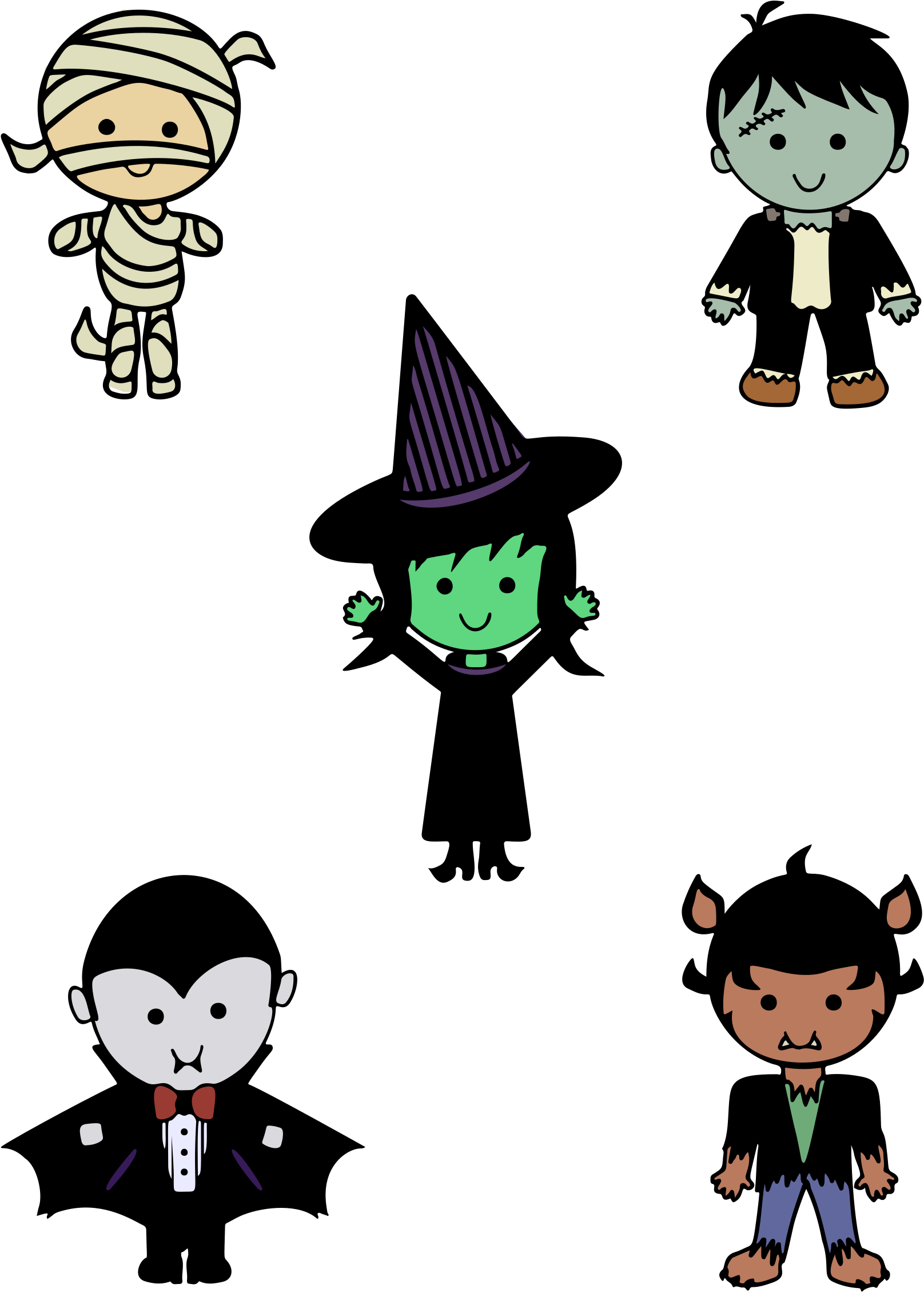 Classic Halloween Monsters - Halloween Monsters Png (1767x2400), Png Download