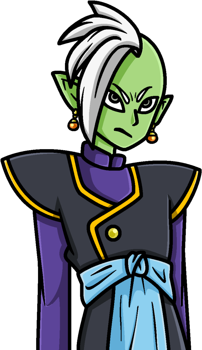 Svg Royalty Free Download Smiling Clipart Bid - Zamasu Art Cute (691x1157), Png Download