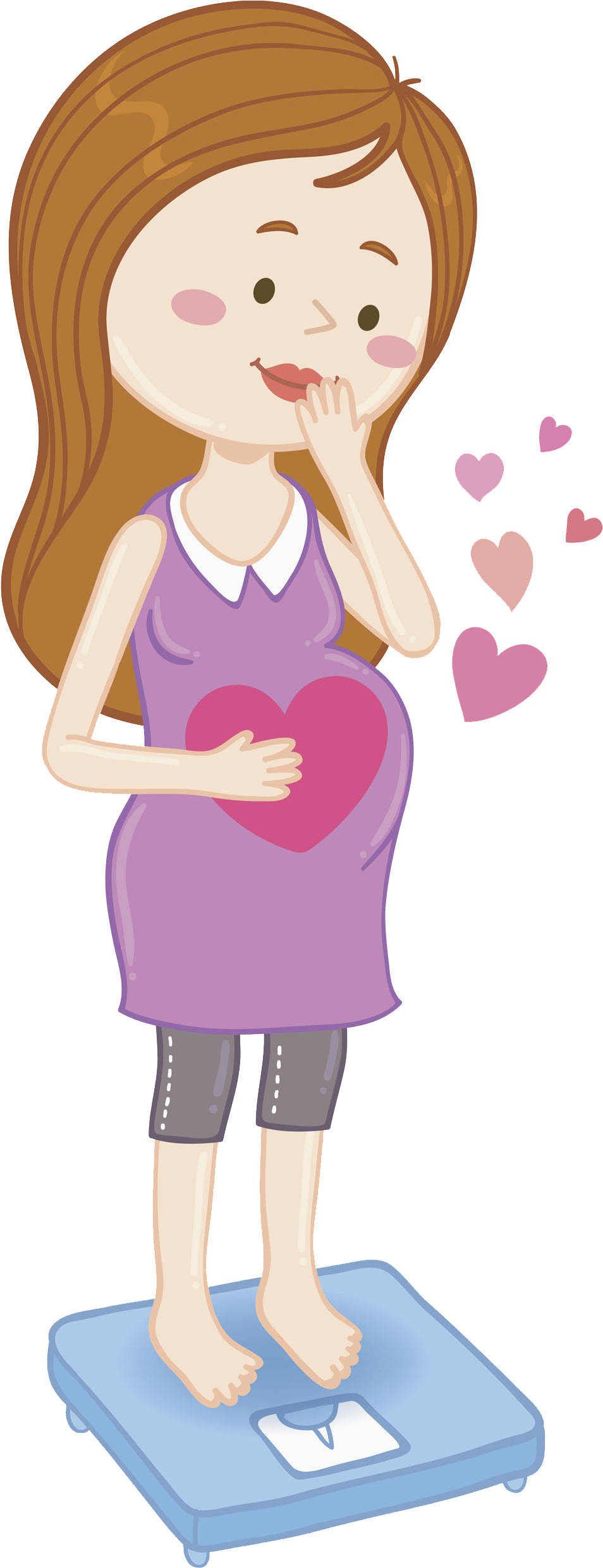 Pregnancy Drawing Woman Dessin Animxe9 Fetus - Mujer Embarazada Dibujo Animado (1370x2550), Png Download