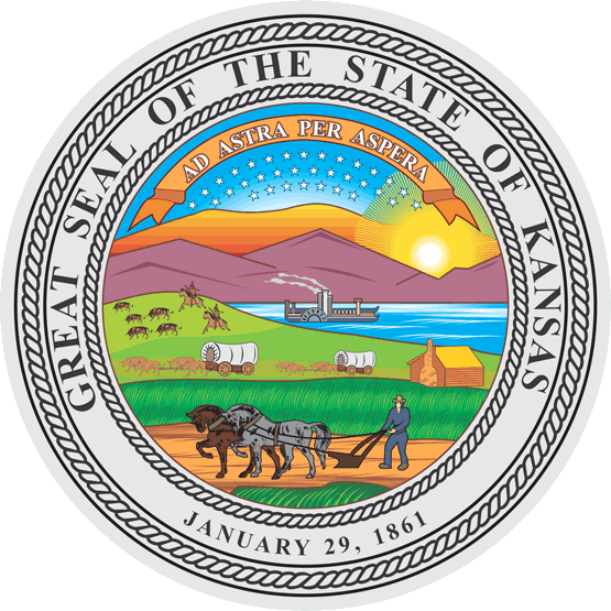 Kansas State Seal Vector - Kansas Seal (555x555), Png Download