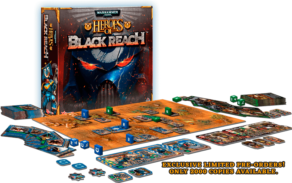 Heroes Of Black Reach Is A Game For 2 Players, Ages - Warhammer 40000 Dice Masters Battle For Ultramar Campaign (995x592), Png Download