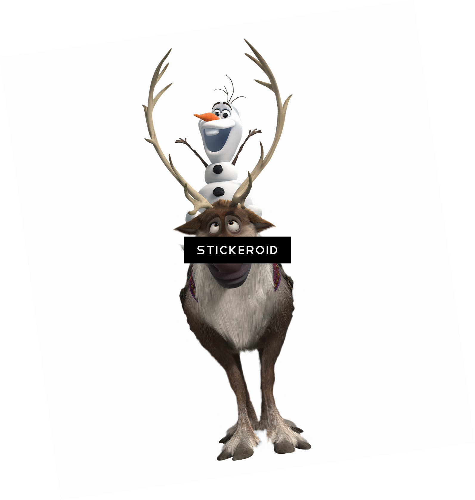 Olaf Cartoons Disney Frozen - Disney Frozen Sven And Olaf Cardboard Standup (1593x1674), Png Download