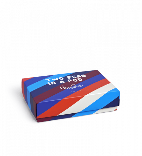 2 Peas In A Pod Socks Gift Box - Happy Socks 2 Peas In A Pod Socks Gift Box - Blau,rot,weiss (548x600), Png Download