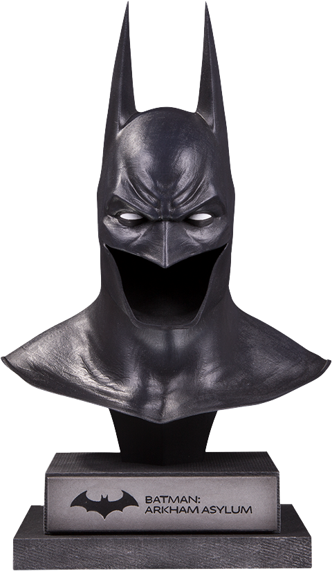 Arkham Asylum - Dc Gallery Batman Arkham Asylum Cowl Statue (480x826), Png Download