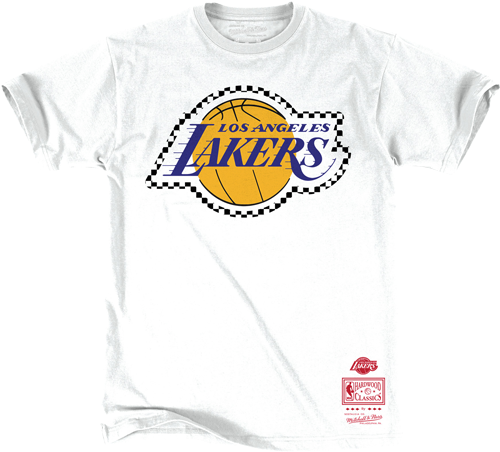 Los Angeles Lakers Checkered Filled Logo T-shirt (500x667), Png Download