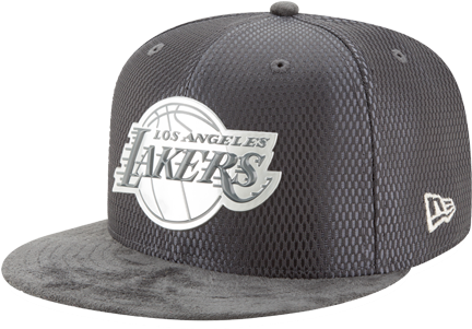 Los Angeles Lakers 59fifty On Court Lux Mesh Faux Suede - Men's Los Angeles Lakers New Era Black/gold Nba On-court (500x667), Png Download
