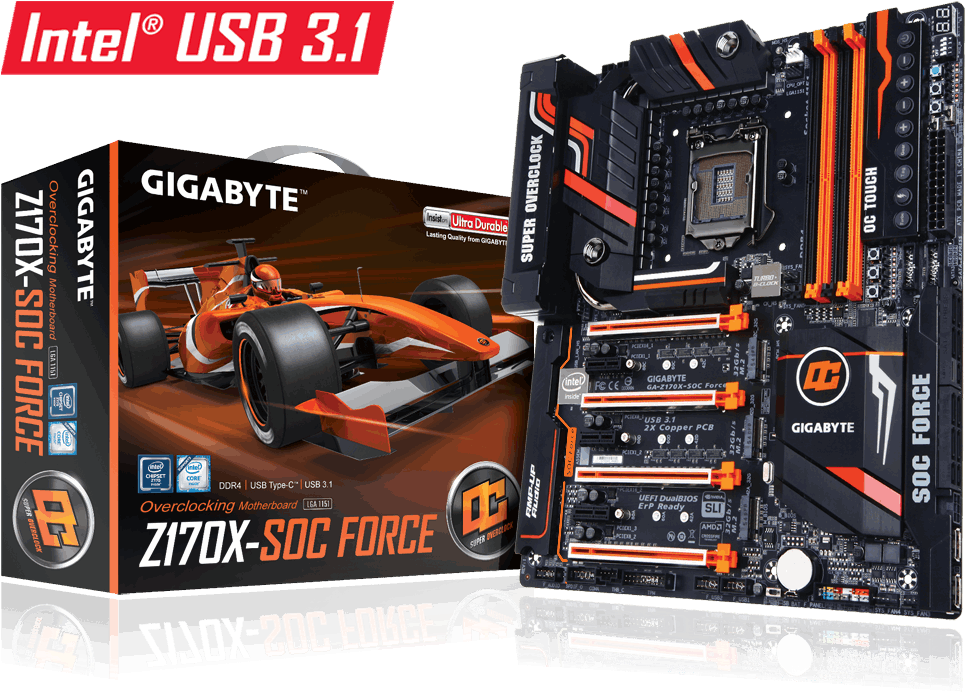 Ga Z170x Soc Force - Gigabyte Ga-z170x-soc Force Motherboard Ga-z170x-soc (1000x747), Png Download