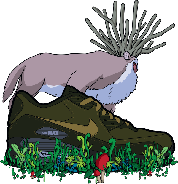 A Creative Collaboration Between Nike And Studio Ghibli - Forest Spirit Ghibli Png (600x621), Png Download